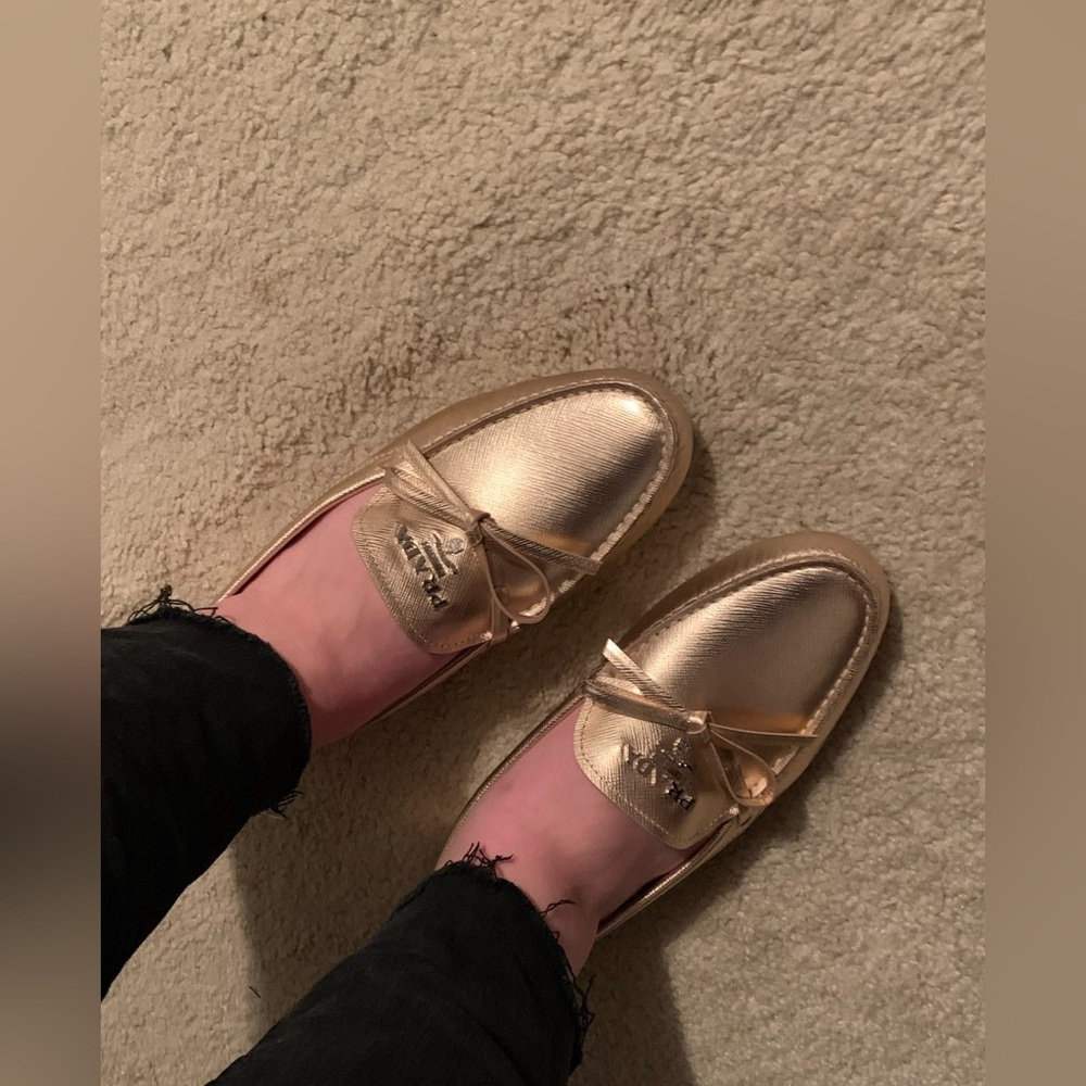 Prada Rose Gold Driver Shoes